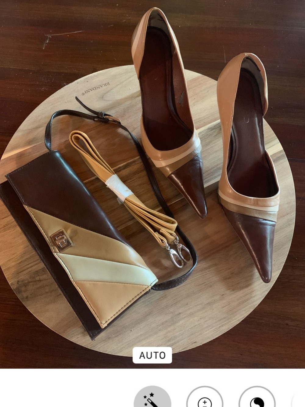 Vintage ALDO Genuine Leather Pumps & Matching Clutch Set Sz 8 Y2K Office Chic